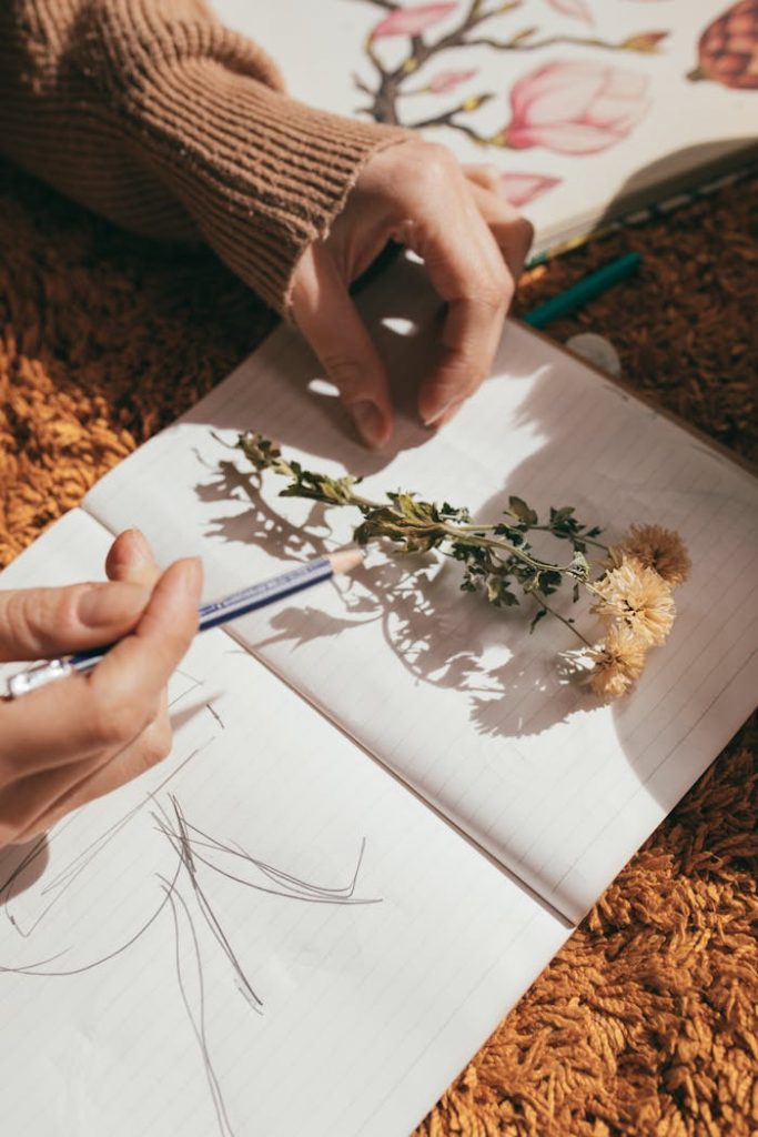 Dried Flower on a Notebook